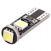 Автолампа диод T10(W5W) 12V 3 SMD диода 1-конт обманка, биполярная Белая SKYWAY Салон, габариты, ном